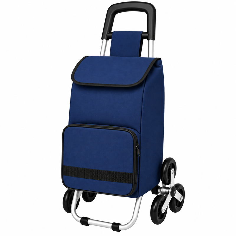 6960/S Plain Navy 6 Wheel Stair Climber Shopping Trolley (image for) 6960/S Plain Navy 6 Wheel Stair Climber Shopping Trolley